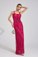 Morthael Pink Sequin Maxi Dress