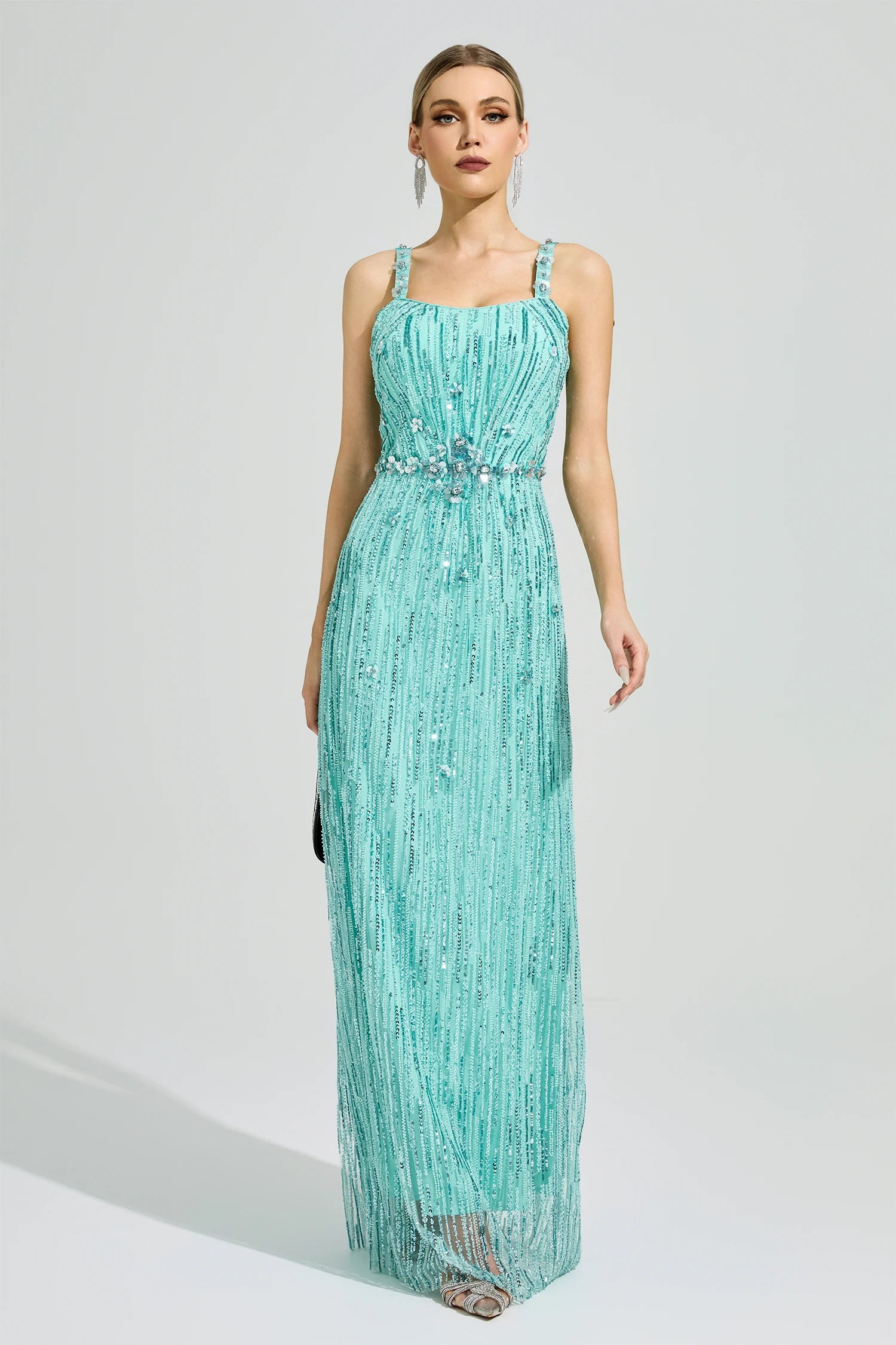 Morthael Green Sequin Maxi Dress