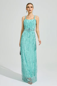 Morthael Green Sequin Maxi Dress