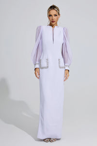 Fylorix Purple Balloon Sleeve Maxi Dress
