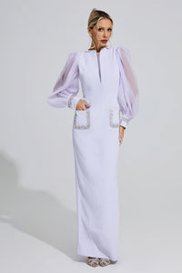 Fylorix Purple Balloon Sleeve Maxi Dress