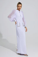Fylorix Purple Balloon Sleeve Maxi Dress