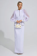 Fylorix Purple Balloon Sleeve Maxi Dress