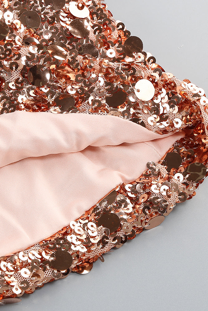 Hitka Rhinestone Sequin Embroidered Dress In Gold