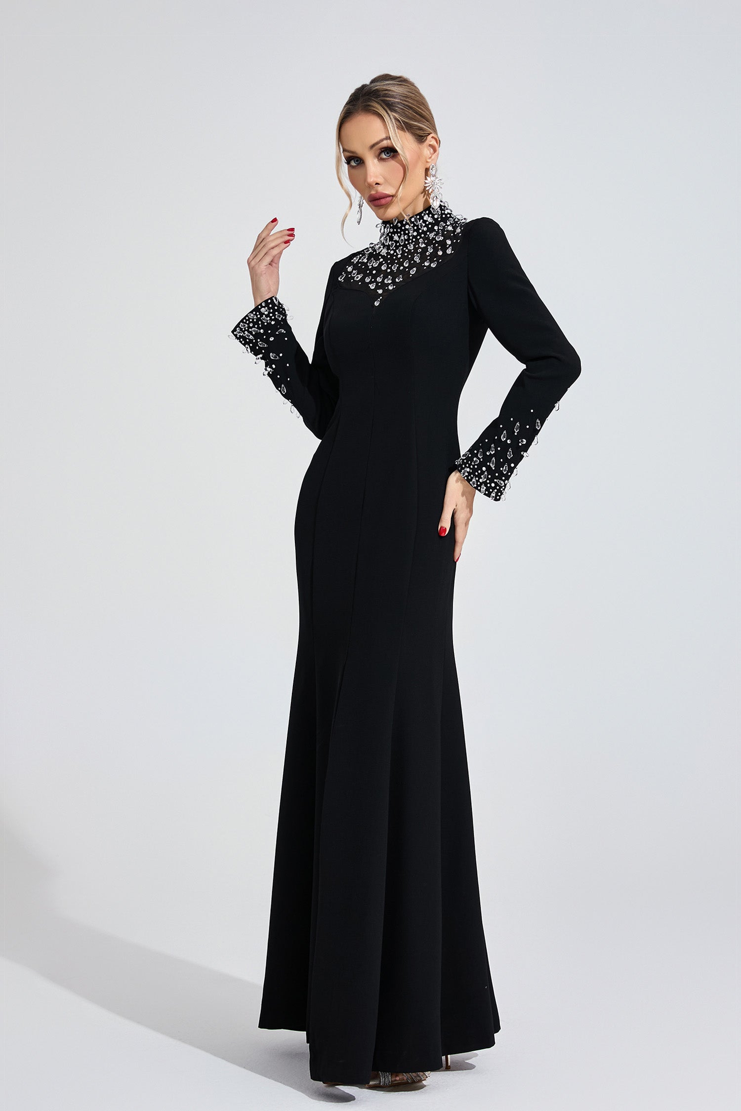 Delythra Black Diamond Maxi Dress – Night Novas