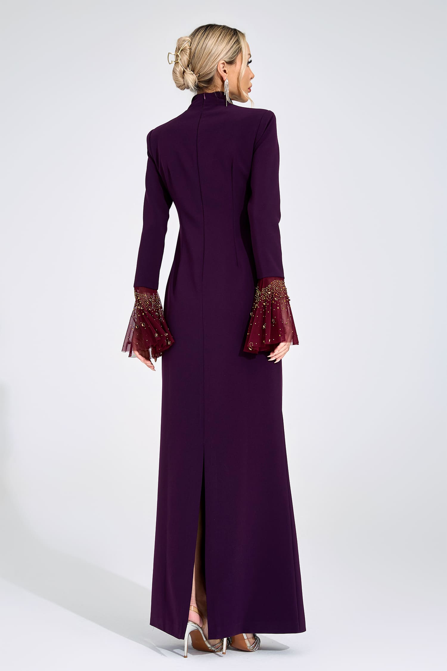 Veylith Wine Red Evening Gown