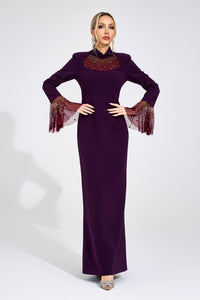 Veylith Wine Red Evening Gown