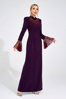 Veylith Wine Red Evening Gown
