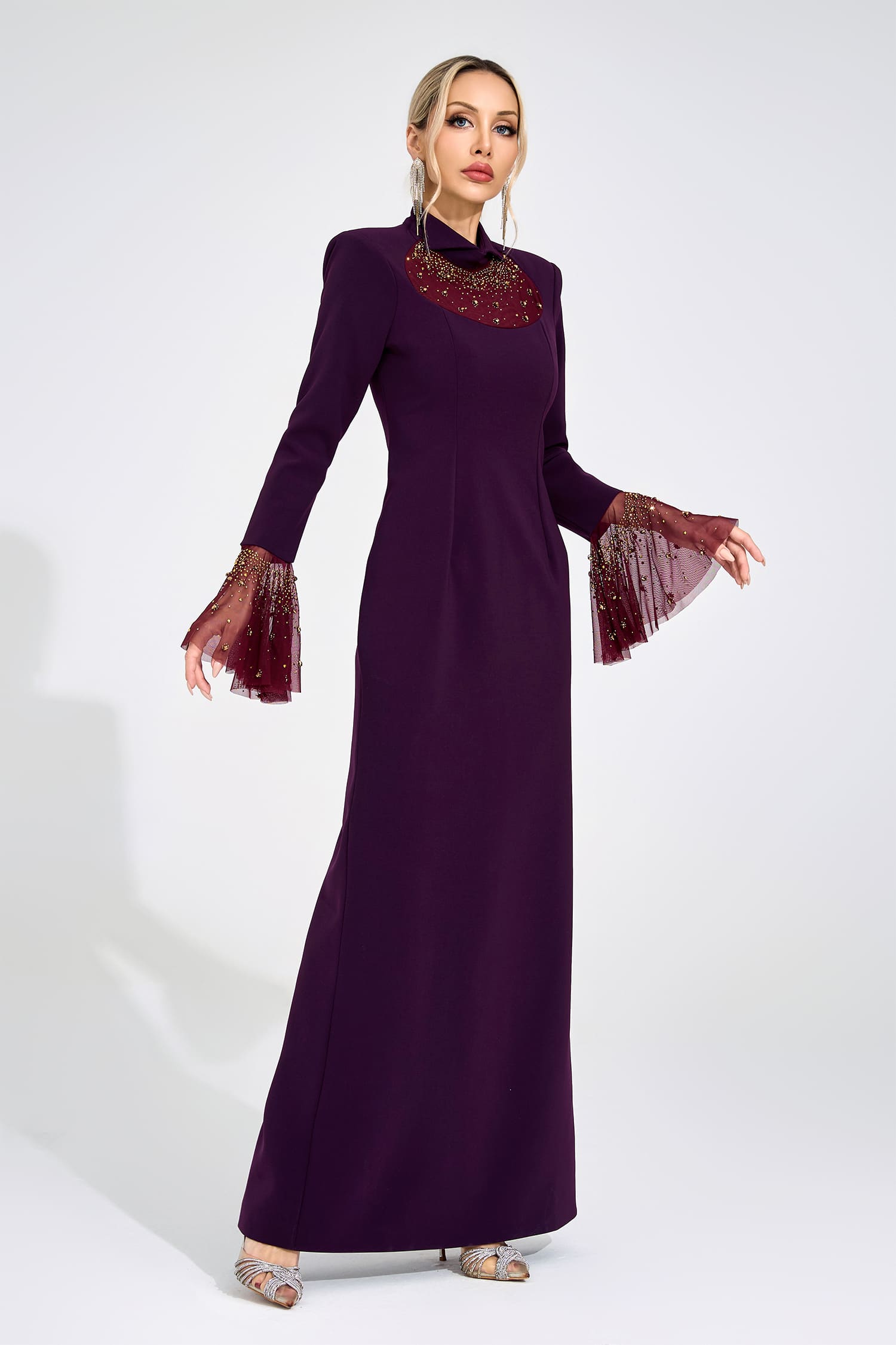 Veylith Wine Red Evening Gown