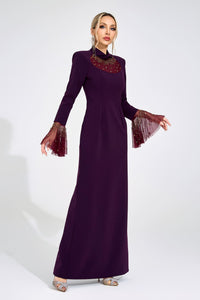 Veylith Wine Red Evening Gown