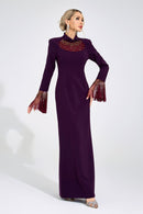 Veylith Wine Red Evening Gown