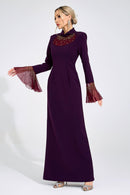 Veylith Wine Red Evening Gown