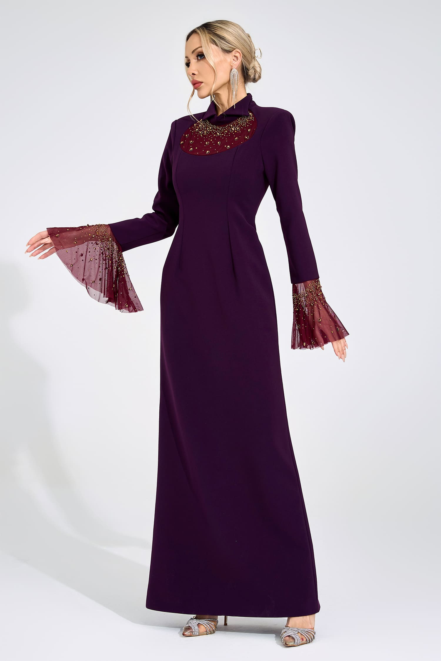 Veylith Wine Red Evening Gown