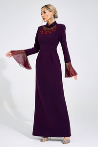 Veylith Wine Red Evening Gown