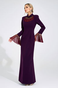 Veylith Wine Red Evening Gown