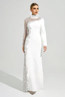 Benvora White Diamond Maxi Dress
