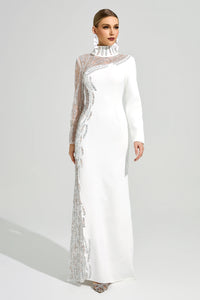 Benvora White Diamond Maxi Dress