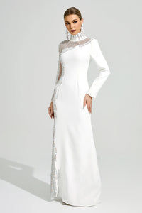 Benvora White Diamond Maxi Dress