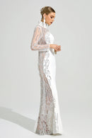 Benvora White Diamond Maxi Dress