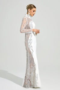 Benvora White Diamond Maxi Dress