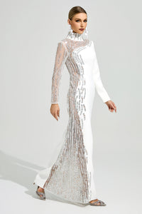 Benvora White Diamond Maxi Dress