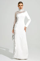 Benvora White Diamond Maxi Dress