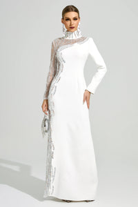 Benvora White Diamond Maxi Dress