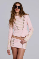 Brundel Jacket and Shorts Set with Metal Buckle Detail
