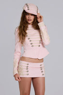 Brundel Jacket and Shorts Set with Metal Buckle Detail