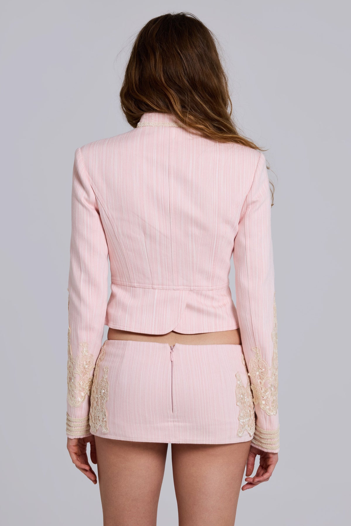 Brundel Jacket and Shorts Set with Metal Buckle Detail