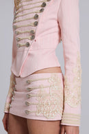 Brundel Jacket and Shorts Set with Metal Buckle Detail
