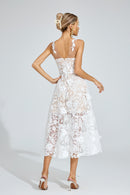 Dryssa Lace Midi Dress In White