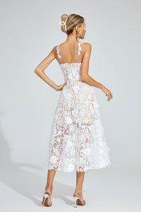 Dryssa Lace Midi Dress In White