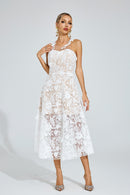 Dryssa Lace Midi Dress In White