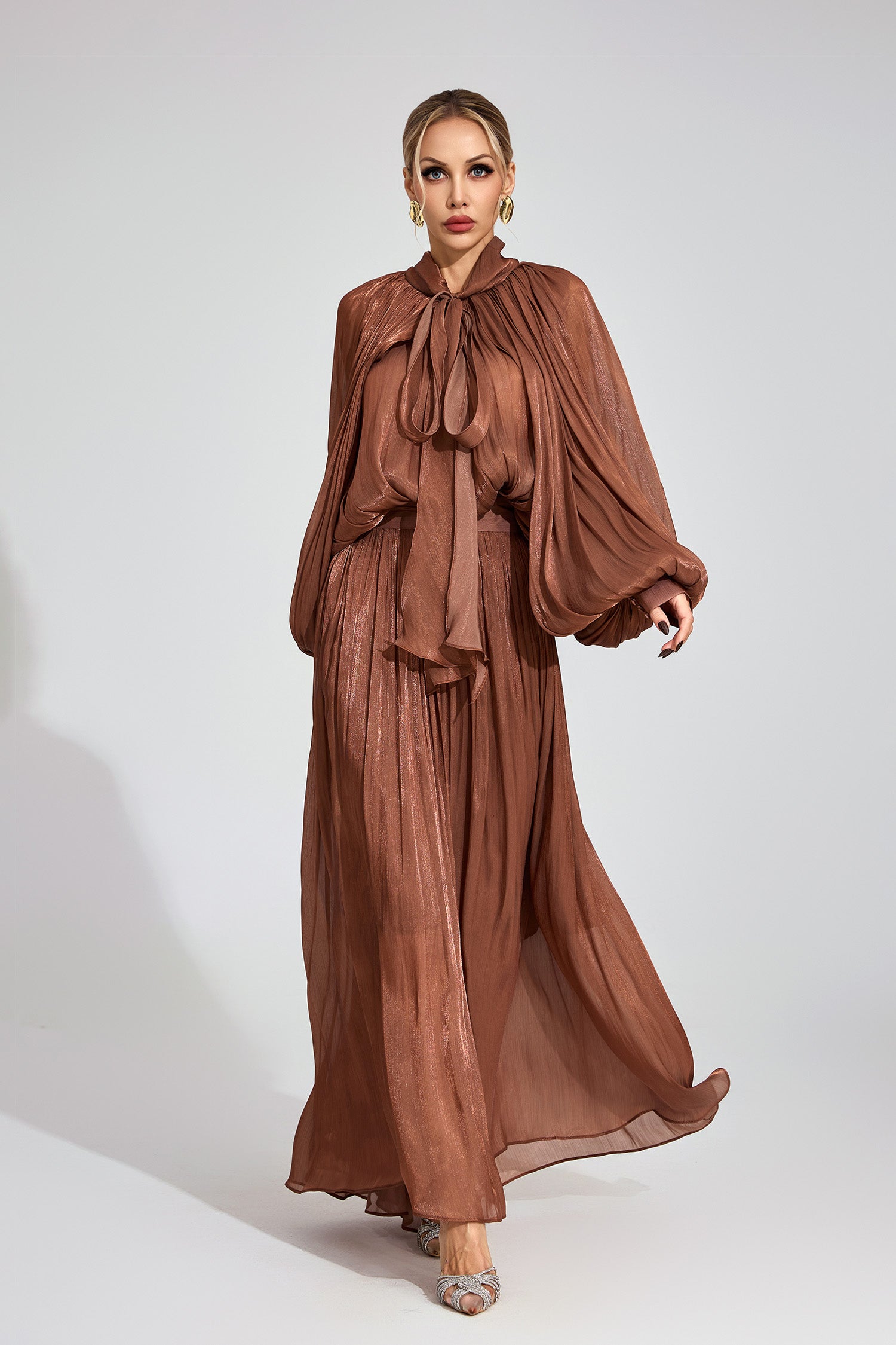 batwing dress maxi Full Size Elegant Batwing Sleeve Maxi Dress Plus Size Black / S by Blue Zone Planet
