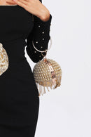 Nyrix Gold Round Ball Bag