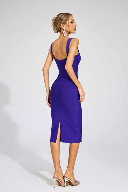 Krythos Backless Bandage Dress In Purple