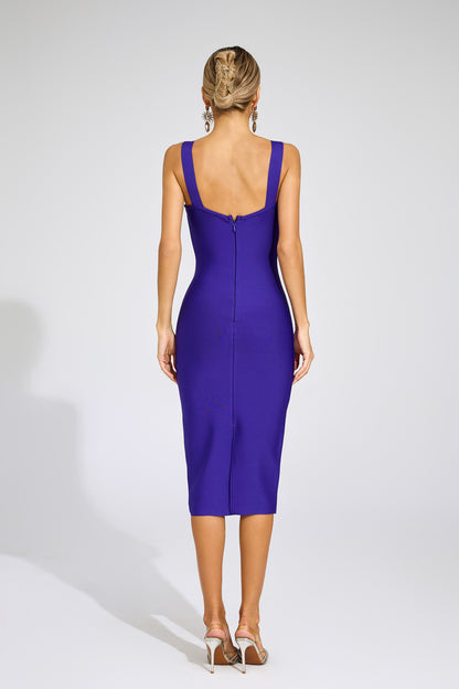 Krythos Backless Bandage Dress In Purple