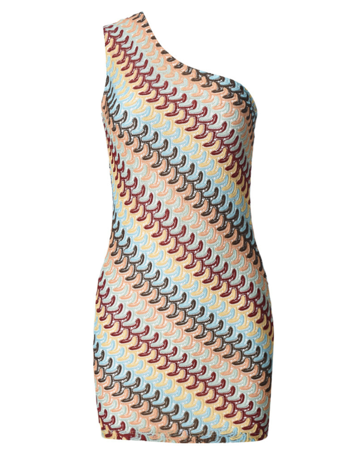 Naylun One Shoulder Knitted Mini Dress