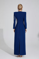 Gaussia Diamond Maxi Dress In Dark Blue