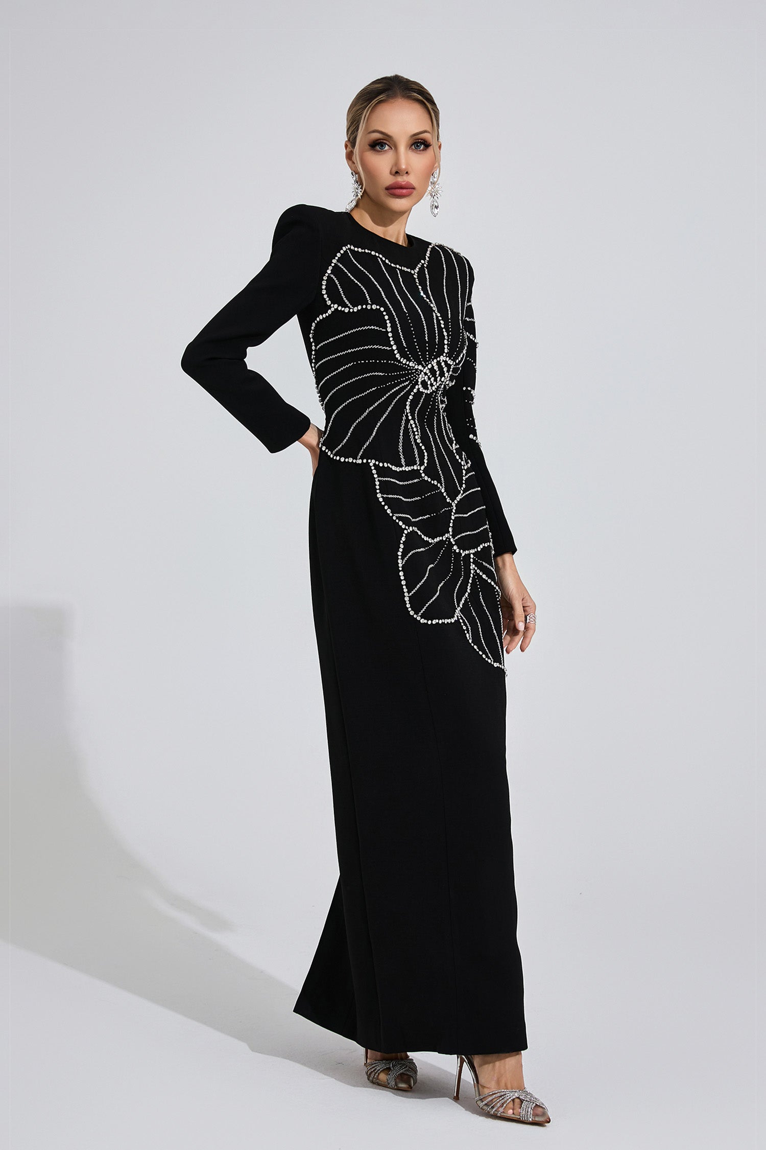 Gaussia Diamond Maxi Dress In Black