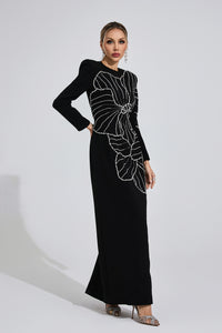 Gaussia Diamond Maxi Dress In Black