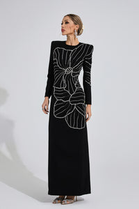 Gaussia Diamond Maxi Dress In Black