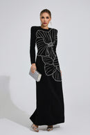 Gaussia Diamond Maxi Dress In Black