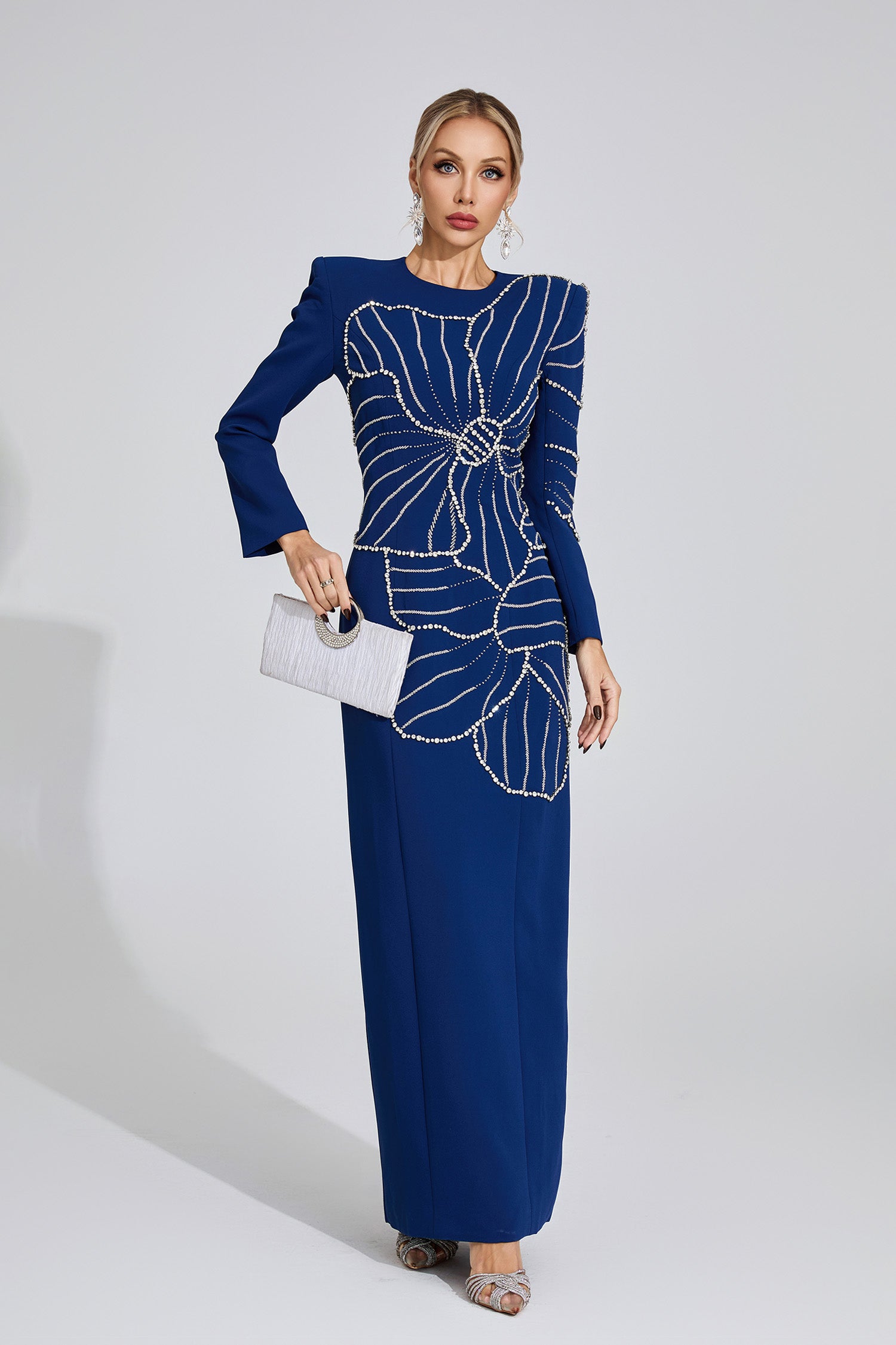 Gaussia Diamond Maxi Dress In Dark Blue