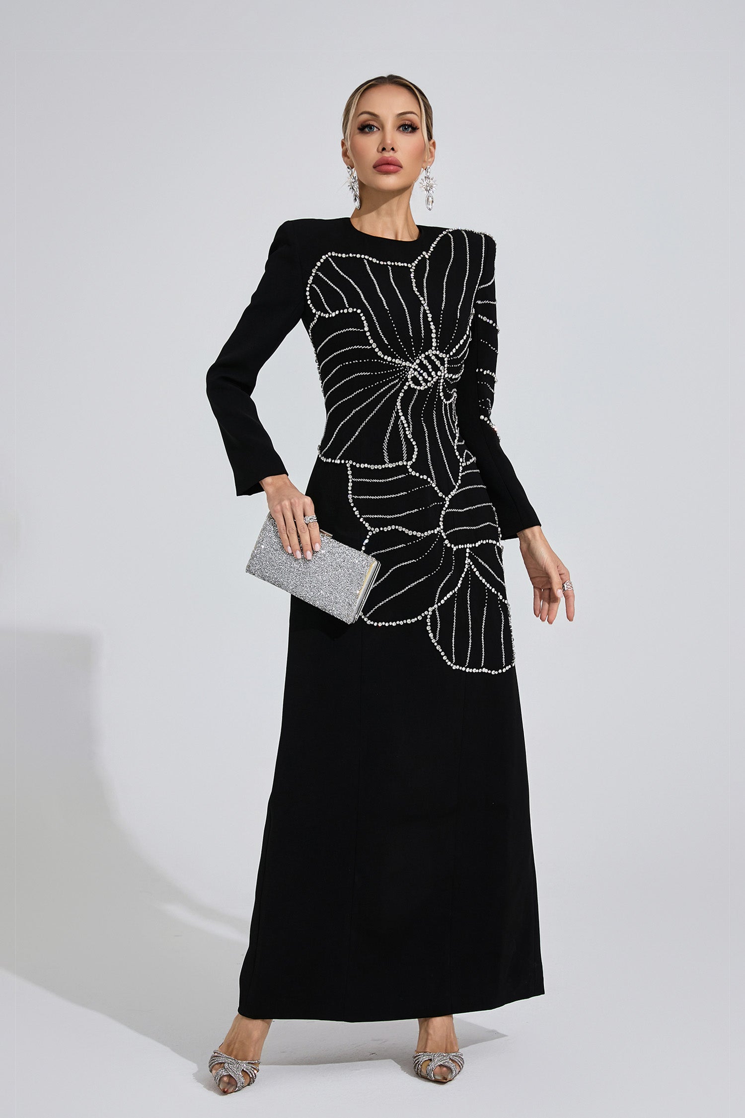 Gaussia Diamond Maxi Dress In Black