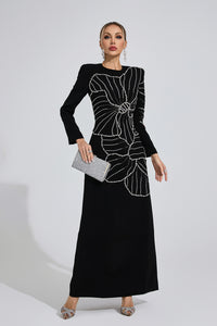 Gaussia Diamond Maxi Dress In Black
