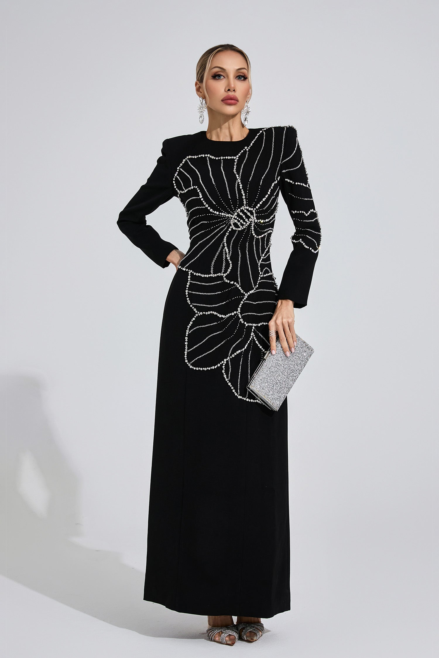 Gaussia Diamond Maxi Dress In Black