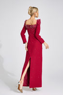 Ballari Red Diamond Maxi Dress