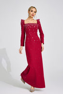 Ballari Red Diamond Maxi Dress